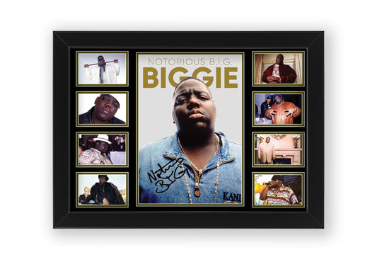 The Notorious B.I.G. Signed Poster Print- Limited Edition Autograph Fan Gift – Collectible Memorabilia Merchandise (Framed A4 (30x21cm))