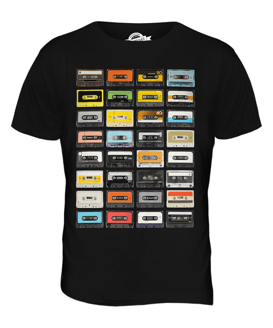 Candymix - Retro Music Cassette Tapes - Mens T Shirt Top T-Shirt, Size Large, Colour Black