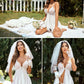 Avidlove Wedding Lingerie for Women Lace Babydoll Strap Chemise Sleepwear Honeymoon Nightwear White