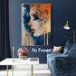 Orange Blue Canvas Wall Art Abstract Gold Painting Modern Abstract Canvas Orange Gold Blue Wall Art Abstract Face Canvas Art Navy Blue & Orange Wall Pictures Modern Orange Painting 16x24inch No Frame