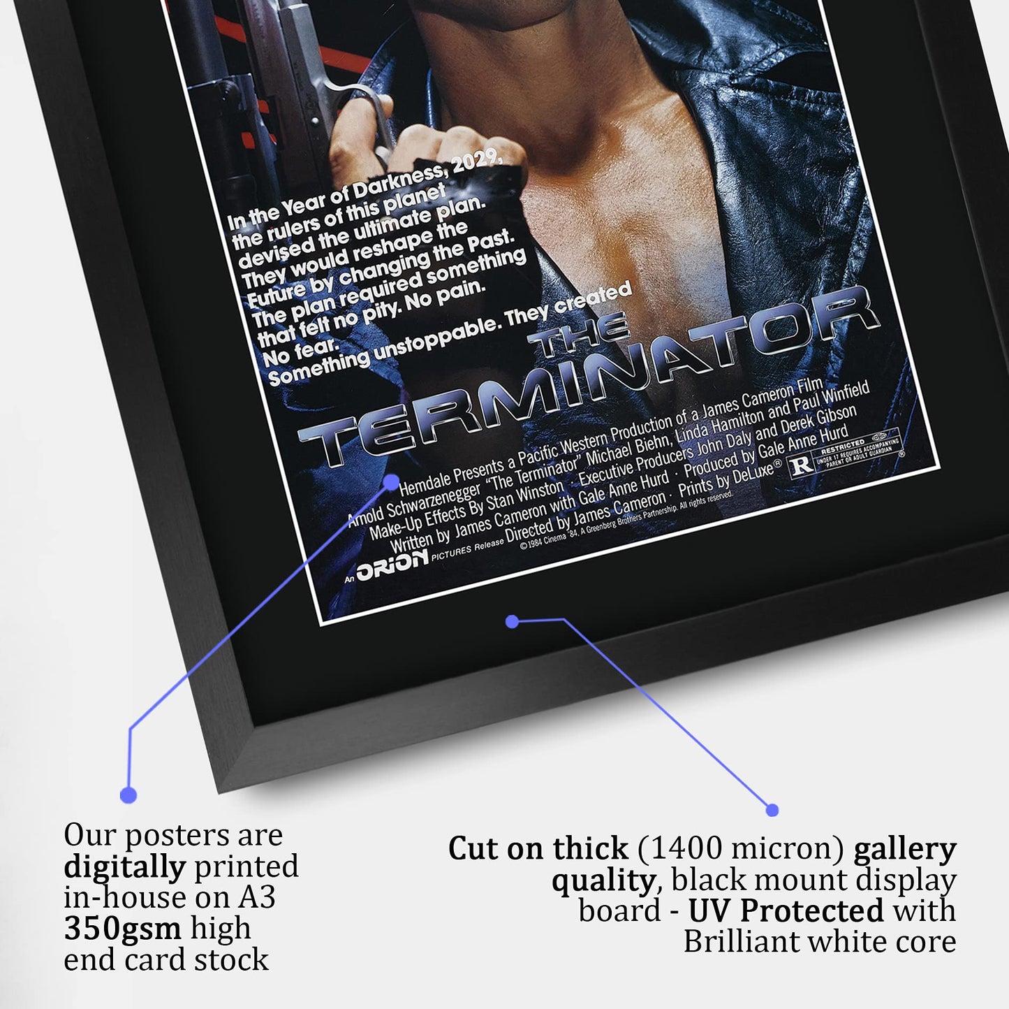 HWC Trading A3 FR Terminator Movie Poster Arnold Schwarzenegger Signed Gift FRAMED A3 Printed Autograph Film Gifts Print Photo Picture Display