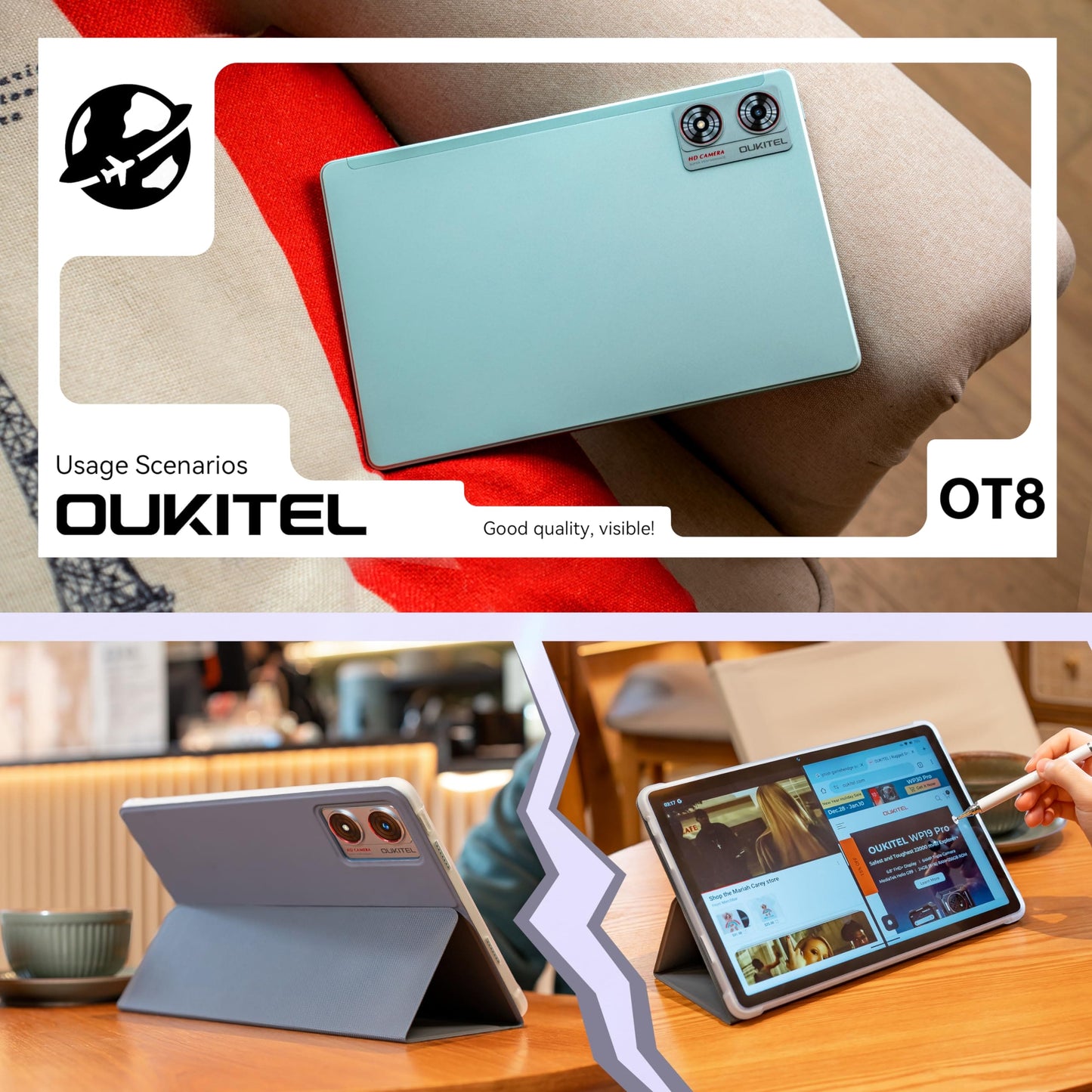 OUKITEL OT8 Tablet 11 Inch - 30GB RAM 256GB ROM Android 13 Tablets 8800mAh, Octa-Core Gaming Tablet With Pen, 13MP+8MP Camera,Speaker*4 | TÜV | GPS | OTG | 2K Screen | TF 1TB, Black