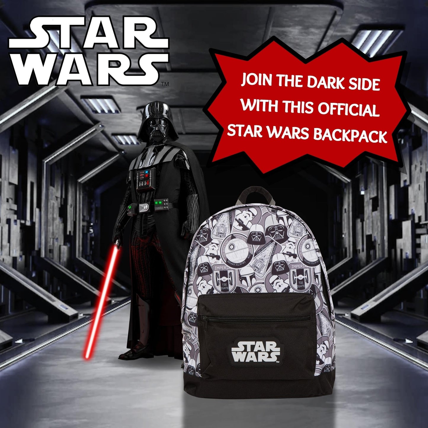 Star Wars Large Backpack Darth Vader Storm Trooper School College Laptop Bag Rucksack