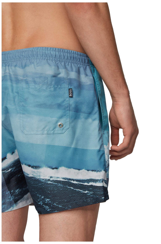 BOSS Hugo Men's Springfish Swim Trunks, Surfer Blue, Small