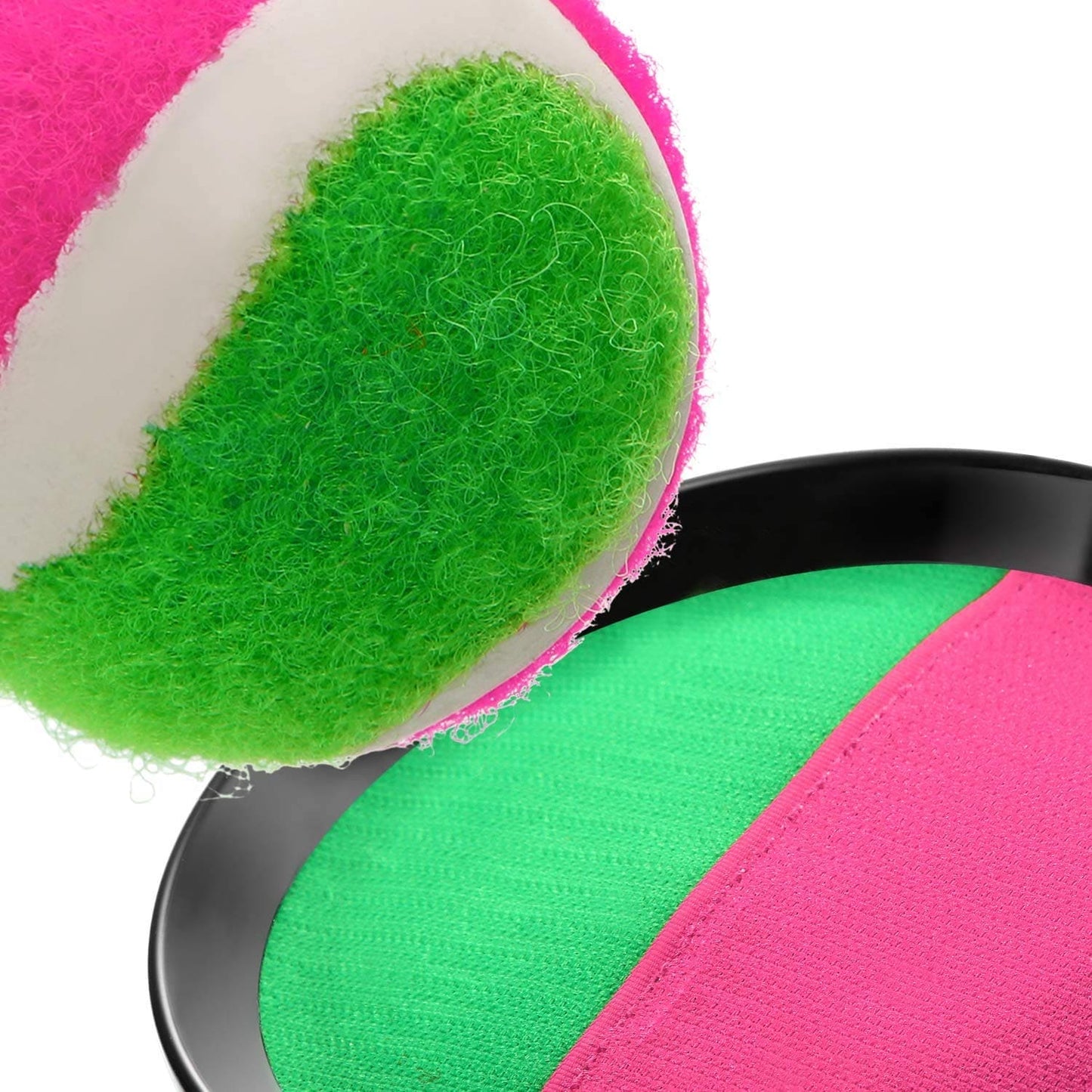 Toss and Catch Ball Set with Two Velcro Paddle Discs and Tennis Ball, Fun Outdoors Garden & Beach Toy Game for the Whole Family, Develops Hand-eye Coordination (Beach Catch It Game, 1 Set)