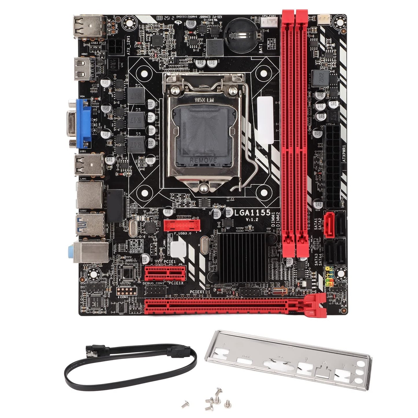 B75M Motherboard LGA1155, M ATX DDR3 Motherboard with 5.1 Channel Sound Card, 100M Network Card, VGA, SATA3.0, 2 x DDR3 Memory Slots for PC, Desktop