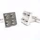 Chrome Plated Cufflinks and Tie Clip Set Handmade using Building Bricks *