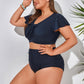 Hanna Nikole Women Push Up Swimwear V Neck Tummy Control Bikini Summer for Chubby Navy Blue 22