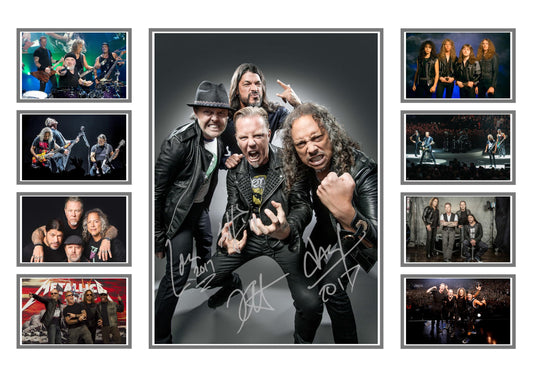 Metallica SIgned Music Poster Print - Limited Edition Autograph Memorabilia (Framed, A4 (30x21cm))