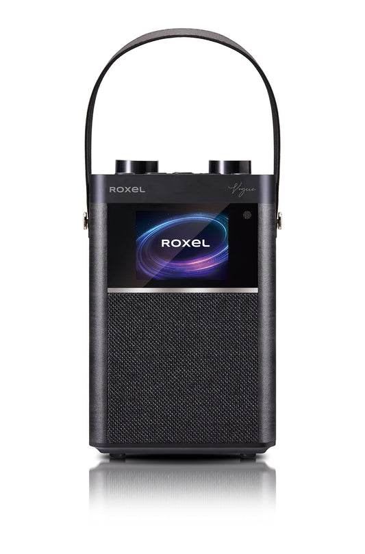 Roxel Vogue DAB Radio & FM Radio and Wireless Speaker with Dual Alarm & Snooze Function, Rechargeable Portable DAB Radio, Mains & Battery (Black)