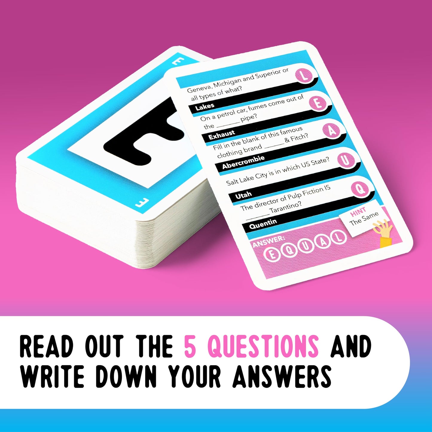 Format Games Ansagrams Trivia Card Game | A Quick-Fire Quiz With A Wordy Twist | 3 Players + | Ages 12+ | 500 Questions | 30 Minute Play