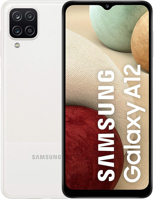 Samsung Galaxy A12 64 GB android smart phone, White (Renewed)