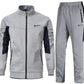 Rdruko Mens Tracksuits Sets Running Jackets Joggers 2 Piece Casual Sweatsuits Sports Lounge Wear Navy and Light Grey M