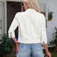 Vetinee White Jean Jacket Denim Jackets Women Shirt Jacket Women Cute Outfit Casual Lightweight Denim Jacket Women for Summer Women Jacket Cream White Size Medium Fits UK Size 12 - UK Size 14