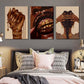 3 Pcs African American Woman Canvas Wall Art Fashion Afrocentric Black Girl Grill Melanin Paintings Pictures Wall Decor Poster Print Artwork for Living Room Bedroom Home Decoration (Canvas, 16x24in)