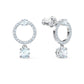 Swarovski Attract hoop earrings, Circle, White, Rhodium plated