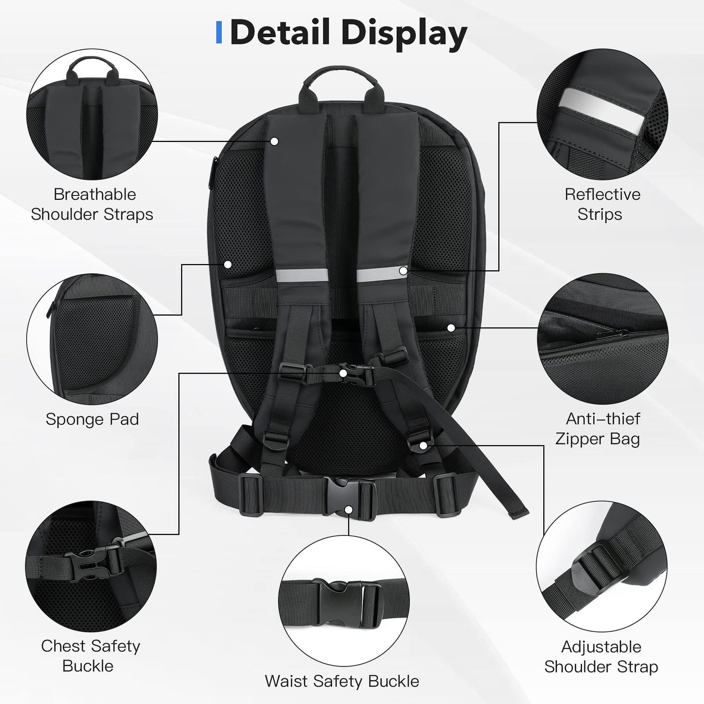 DABASHAN Motorcycle Backpack for Men, LED Backpack With DIY Programmable Full Color Screen, Hard Shell Large Capacity Waterproof Helmet Bag Laptop Backpack