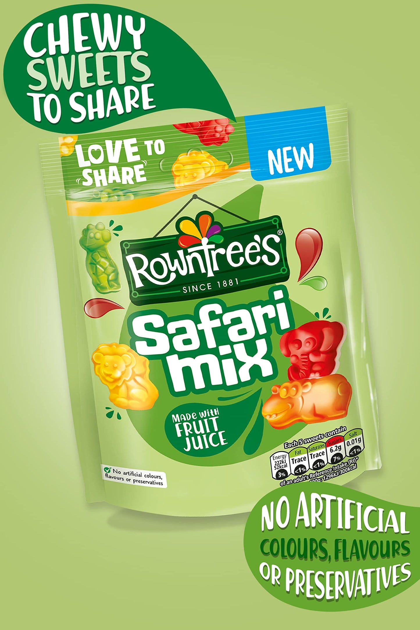 Rowntree’s Safari Mix Sweets Sharing Bag, 115g