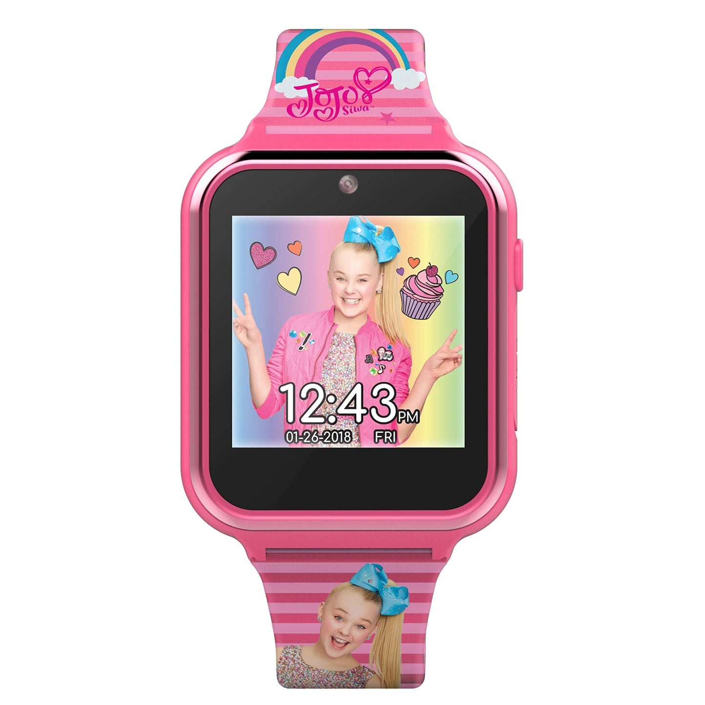 Accutime Kids Nickelodeon JoJo Siwa Educational Learning Touchscreen Smart Watch Toy for Girls, Boys, Toddlers - Selfie Cam, Learning Games, Alarm, Calculator, Pedometer & More (Model: JOJ4128AZ)