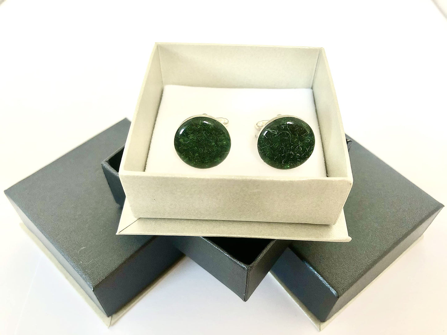 Dark Green Cufflinks, Green Tweed Cufflinks, Harris Tweed Cufflinks, Fathers Day Cufflinks, Christmas Cufflinks, Designer Cufflinks, Handmade Cufflinks