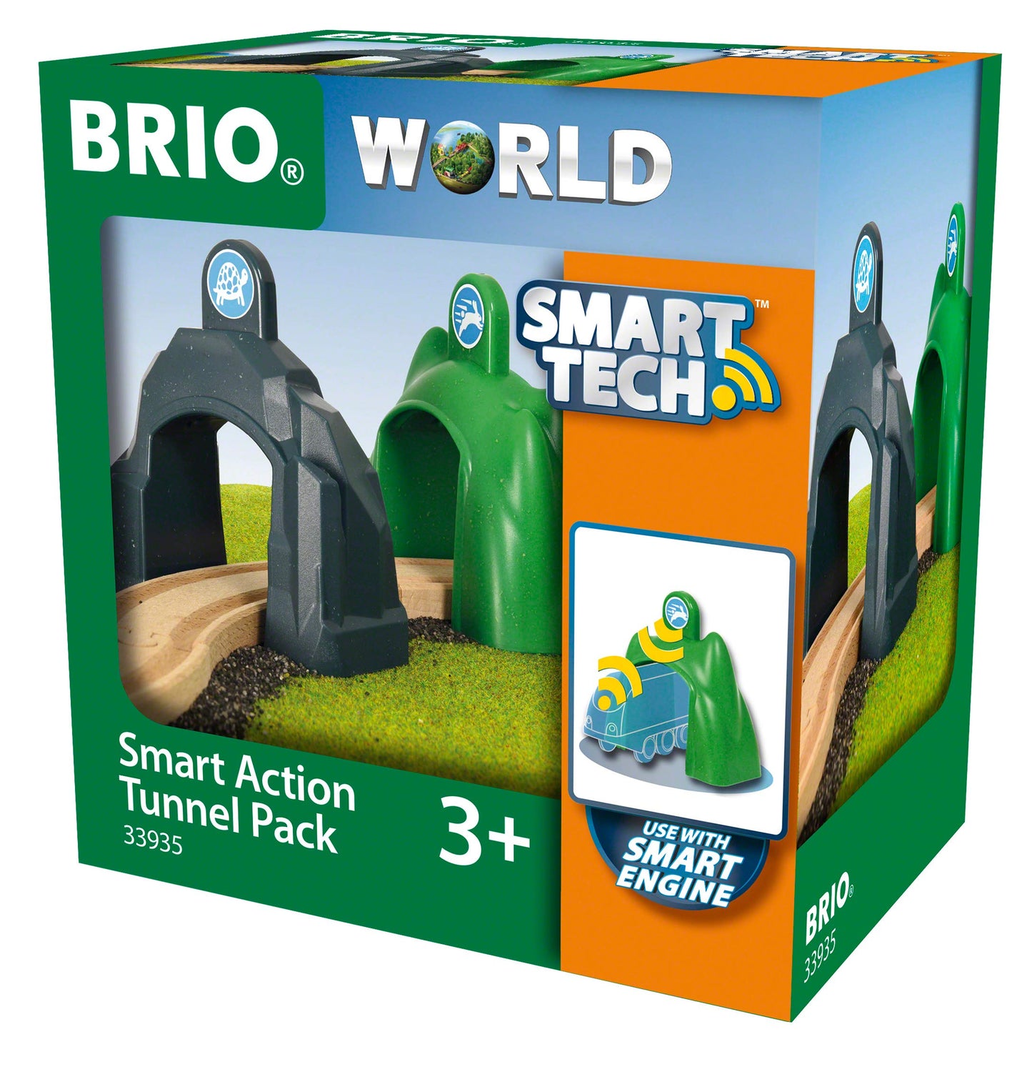 BRIO World Smart Tech Railway Action Tunnel Pack for Kids Age 3 Years Up - Compatible with all BRIO Train Sets & Accessories