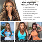 ALIPOP HD Lace Front Wigs Human Hair Wigs Body Wave 13X6X1 Glueless Lace Wigs For Women Human Hair 4/27 Brown & Golden Color Curly Wig 22 Inch, 1.0 count