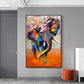 Painting on Canvas Colorful Elephant Abstract Street Graffiti Art Posters And Prints Wall Pictures Living Room Home Decor 50x75cm(20x30in) Frameless