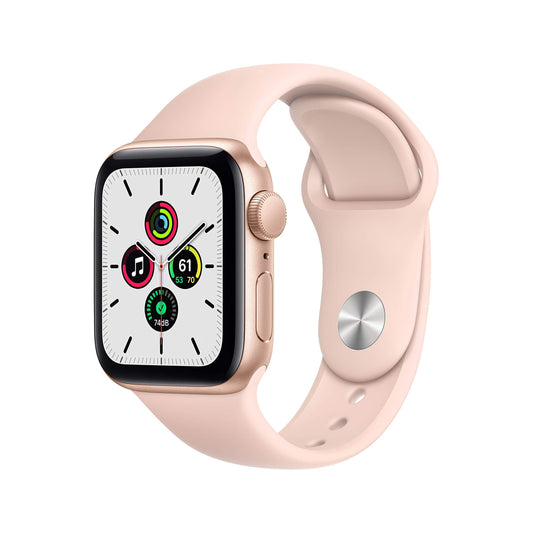 Apple Watch SE 2020 (GPS, 40MM) Gold Aluminium Case with Pink Sand Sport Band (Renewed)