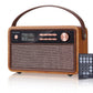 Roxel Retro D1 Vintage DAB+/FM Radio Wireless Speaker | Bedside Alarm Clock with Sleep Function. Rustic Exterior, Mains and USB Rechargeable, TF card, AUX and USB Compatible (Walnut)