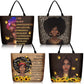 Silkfly 4 Pack African American Tote Bags for Women Large Shoulder Bag Black Girl Satchel Handbags Work Travel Beach(Stylish Style)