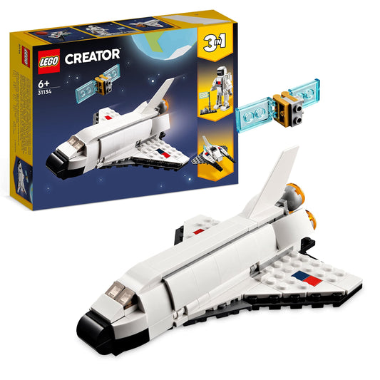 LEGO 31134 Creator 3 in 1 Space Shuttle Toy to Astronaut Figure to Spaceship, Building Toys for Kids, Boys, Girls Aged 6 and up, Creative Gift Idea