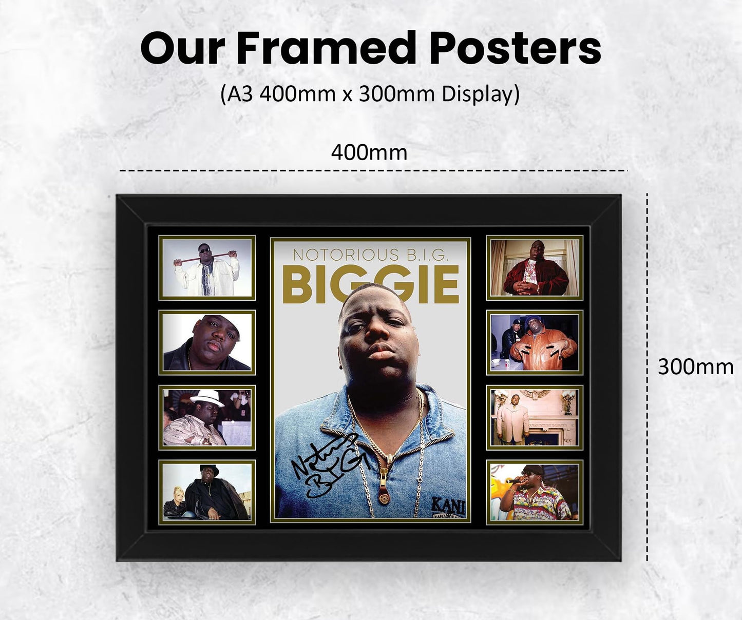 The Notorious B.I.G. Signed Poster Print- Limited Edition Autograph Fan Gift – Collectible Memorabilia Merchandise (Framed A4 (30x21cm))