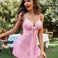 Avidlove Womens Lingerie V-Neck Lace Babydoll Sexy Teddy Sleepwear Strap Chemise Pink Small