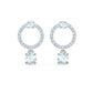 Swarovski Attract hoop earrings, Circle, White, Rhodium plated