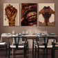 3 Pcs African American Woman Canvas Wall Art Fashion Afrocentric Black Girl Grill Melanin Paintings Pictures Wall Decor Poster Print Artwork for Living Room Bedroom Home Decoration (Canvas, 16x24in)