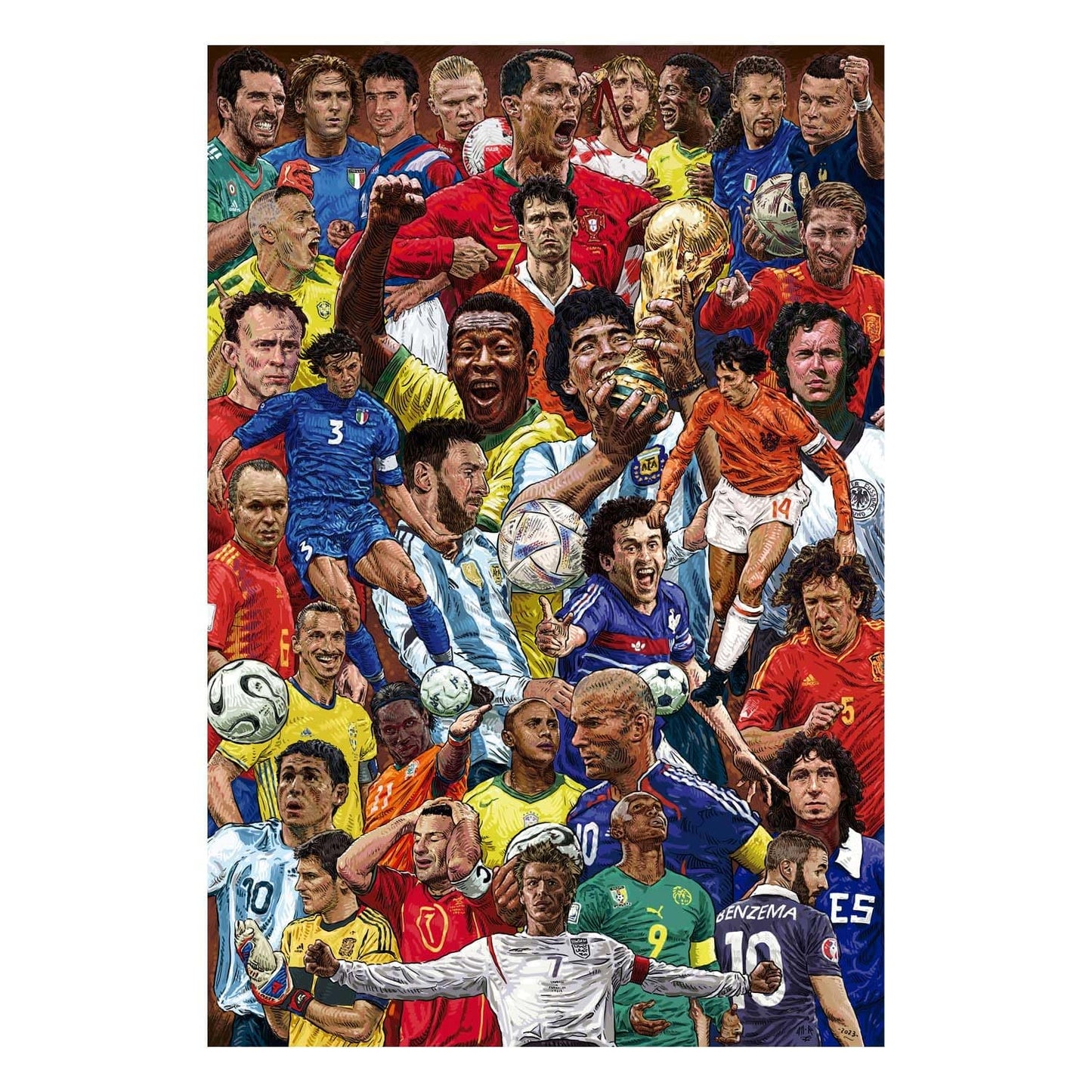 Grupo Erik Legendary Footballers Poster - 36 x 24 inches / 91.5 x 61 cm - Shipped Rolled Up - Cool Posters - Art Poster - Posters & Prints - Wall Posters