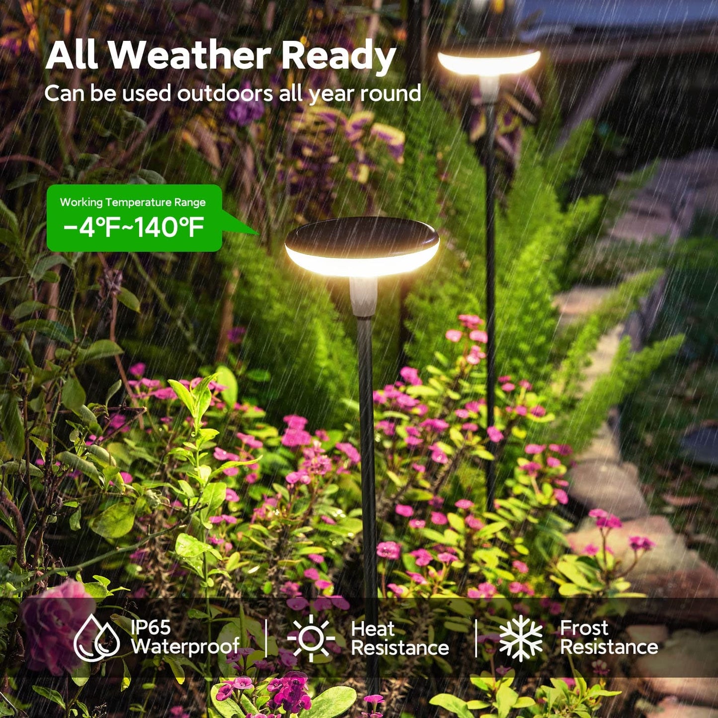 GEARLITE Solar Lights Outdoor Garden, 4 Pack Super Bright Garden Lights Solar Powered Built-in 1000mAh Battery, Sway by Wind, Waterproof Garden Ornament Outdoor for Yard Patio Pathway Decorations