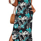 AUSELILY Women Sleeveless Floral Maxi Dress Casual Beach Dress Loose Long Tank Split Dresses with Pockets Blue Green Flower M