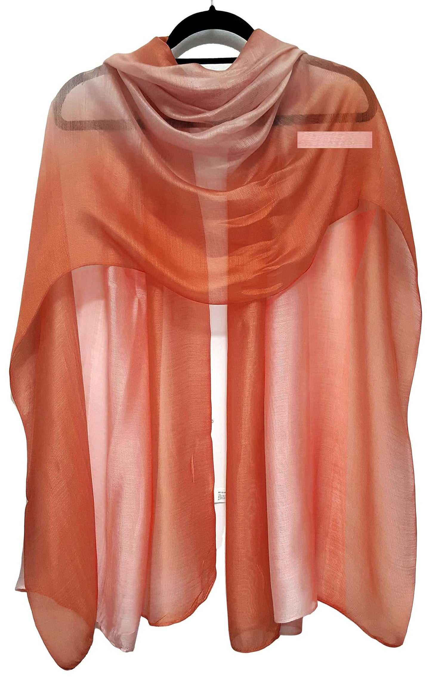 GFM® Two Tone Silk Scarf Shawl for Evening Wedding Bridesmaids - Light Orange Peach - (88)(DMSYSLK-NRG)