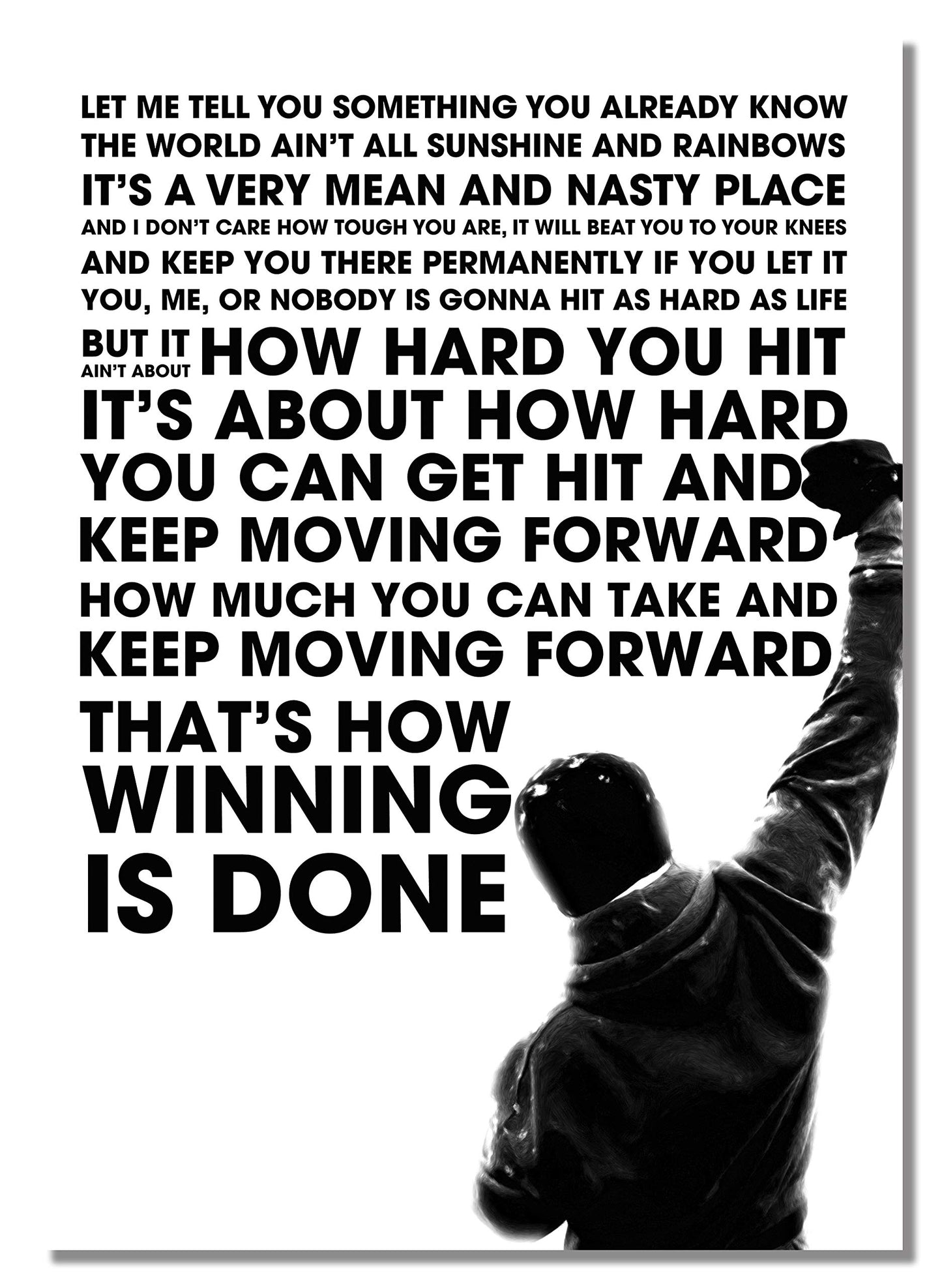 Rocky Balboa Sylvester Stallone A4 Unframed Motivation Quote Poster Sport Boxing Photo Inspiration Winner Picture