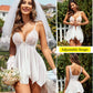 Avidlove Wedding Lingerie for Women Lace Babydoll Strap Chemise Sleepwear Honeymoon Nightwear White