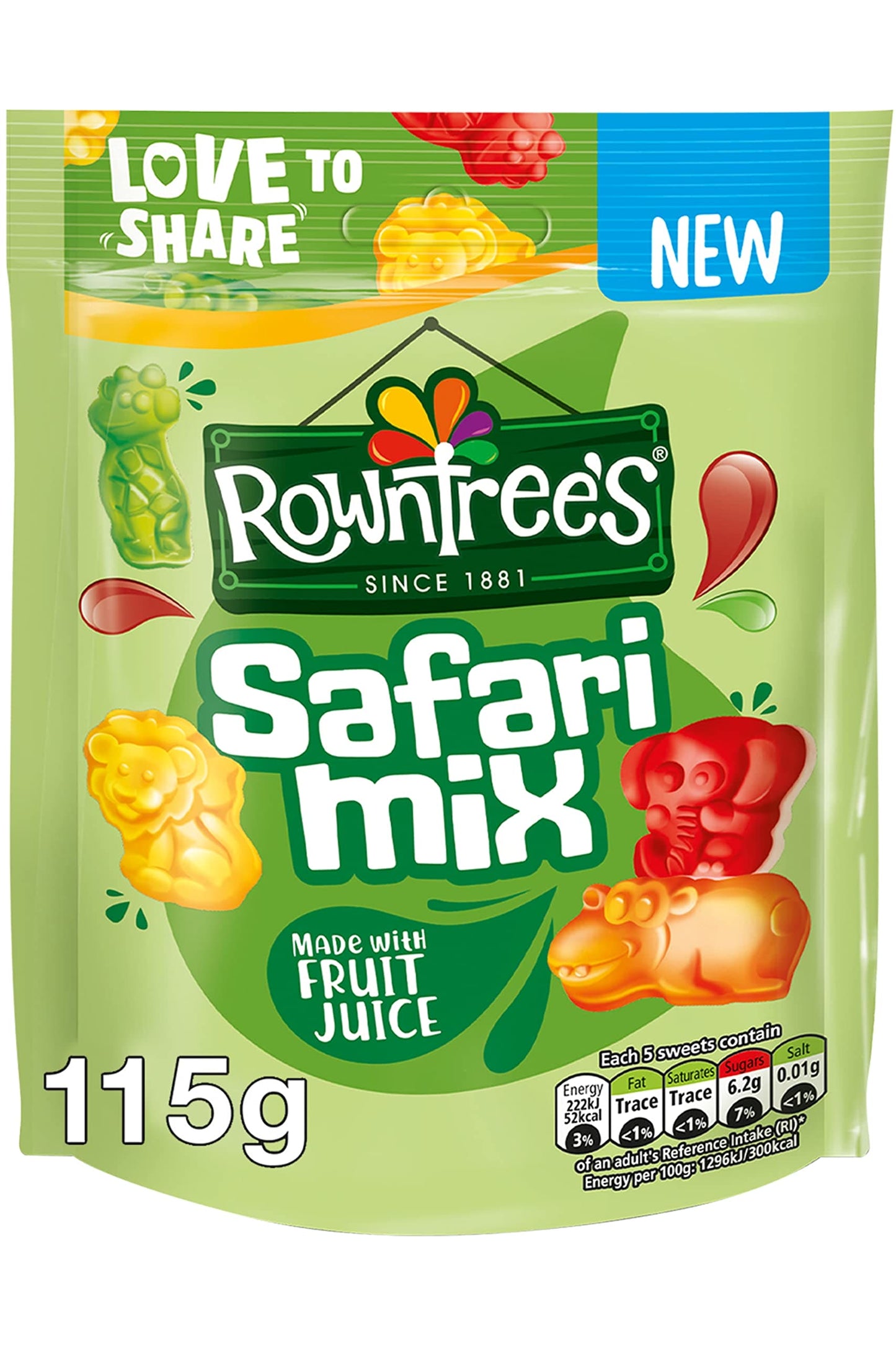 Rowntree’s Safari Mix Sweets Sharing Bag, 115g