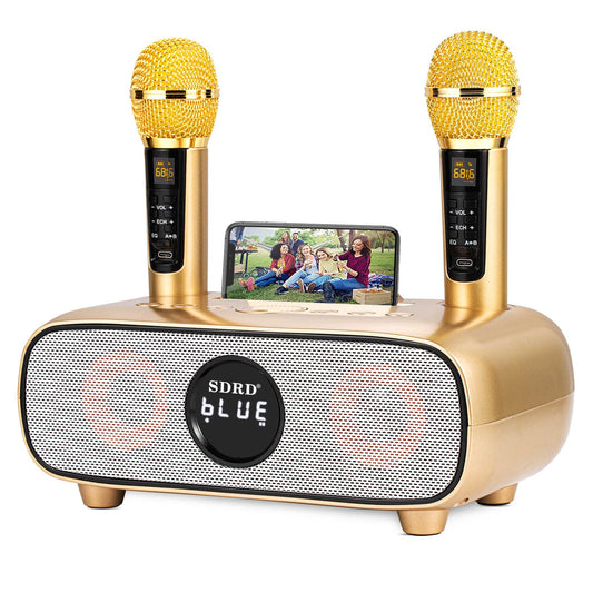 Karaoke Machine for Adults and Kids,Portable Bluetooth 2 Wireless Karaoke Microphone with Holder/USB/TF Card/AUX-in, PA Speaker System for Home Party, Picnic,Car,Outdoor/Indoor