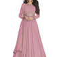 ZUVAANYA Ready to Wear Indian/Pakistani Party Wear Women's Embroidery Faux Georgette Anarkali Floral Gown for Women Pink