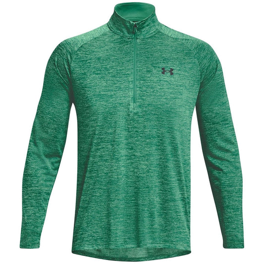 Under Armour Men's Tech 2.0 1/2 Zip-up Long Sleeve T-shirt Sweatshirt, (508) Birdie Green / Coastal Teal / Black, M