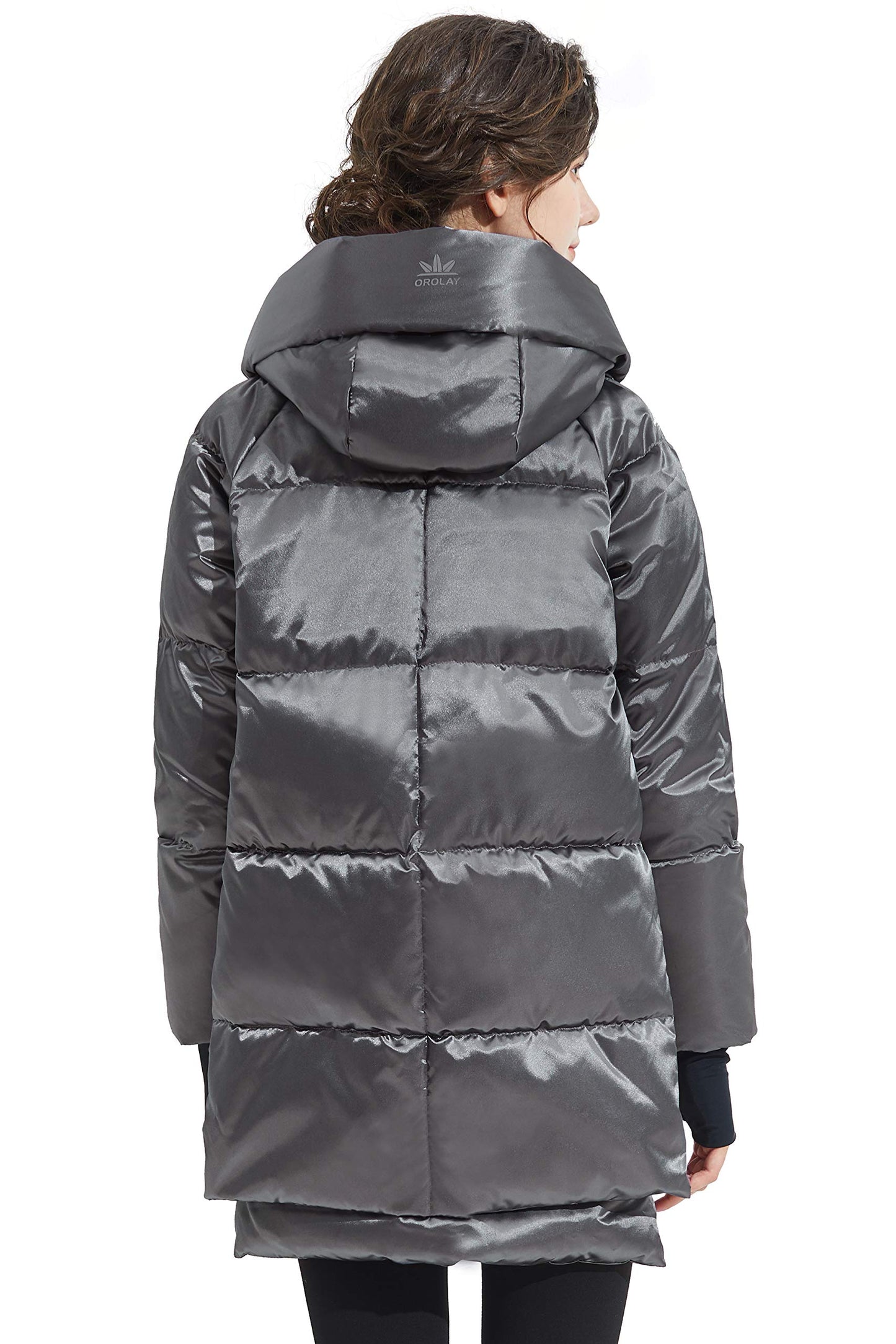 Orolay Women's Thickened Down Jacket, Grey,Darkgray, M