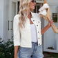 Vetinee White Jean Jacket Denim Jackets Women Shirt Jacket Women Cute Outfit Casual Lightweight Denim Jacket Women for Summer Women Jacket Cream White Size Medium Fits UK Size 12 - UK Size 14