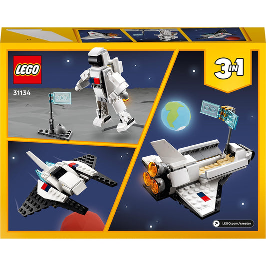 LEGO 31134 Creator 3 in 1 Space Shuttle Toy to Astronaut Figure to Spaceship, Building Toys for Kids, Boys, Girls Aged 6 and up, Creative Gift Idea