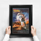 HWC Trading A3 FR Back to the Future Movie Poster Cast Signed Gift FRAMED A3 Printed Autograph Christopher Lloyd Michael J Fox Gifts Print Photo Picture Display