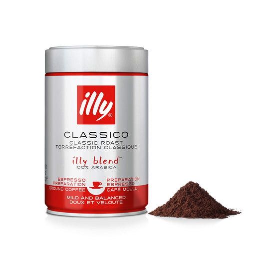 illy Coffee, Classico Ground Coffee, Medium Roast, Made From 100% Arabica Coffee Beans, 250g (Packing May Vary)